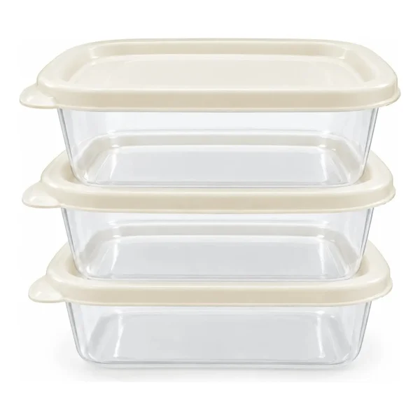 Set X3 Tapers Contenedores 450ml Plastico Con Tapa Transparente