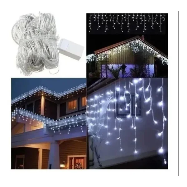 Cortina De Luces Led Lluvia X100 Navidad Fria + Calida