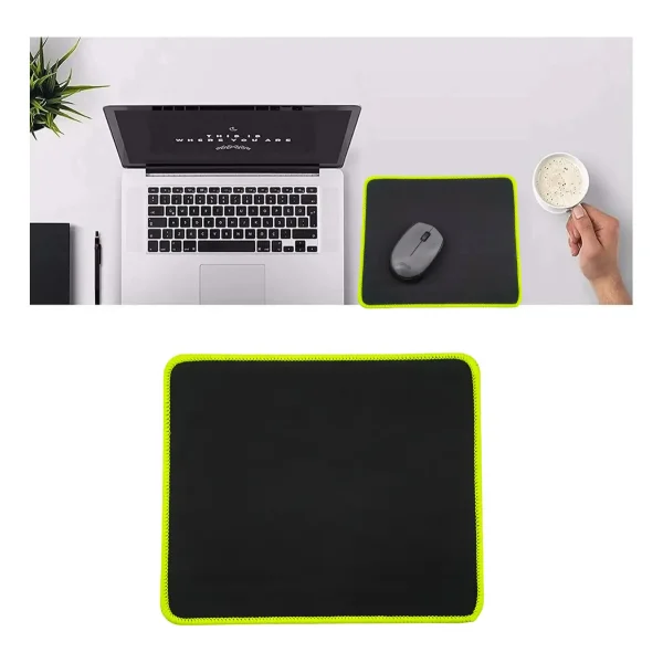 Mouse Pad Liso Escritorio Gamer Oficina Antideslizante Negro/verde