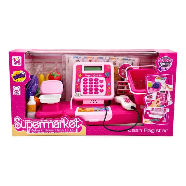 Caja Registradora Rosa Con Sonido