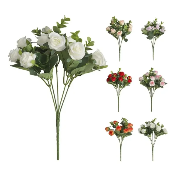 Ramo De Rosas Flores Artificiales Decoracion Pack X10
