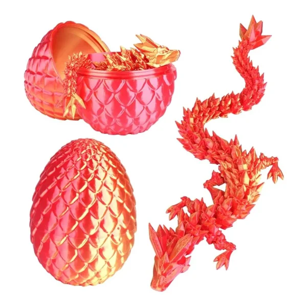 Dragón Articulado 3d Huevo Sorpresa 10cm Figura Coleccion