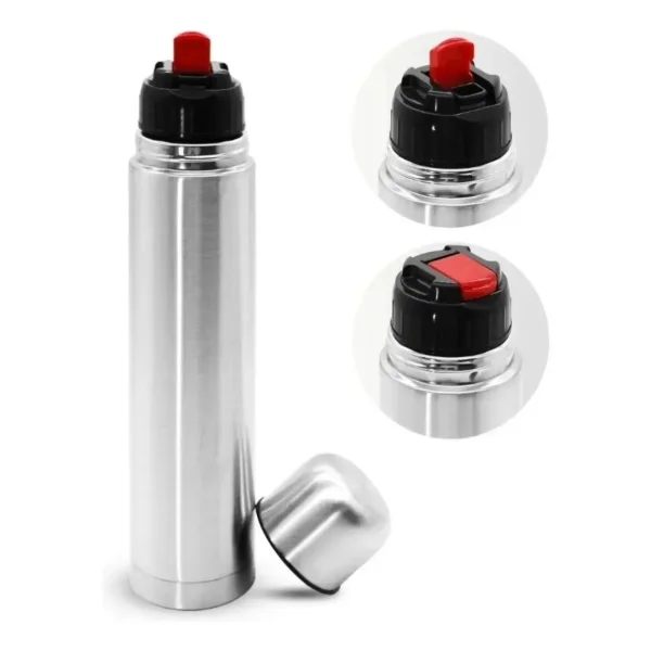 Tapa Para Termo Tapón Pico Cebador Repuesto Universal Acero Negro