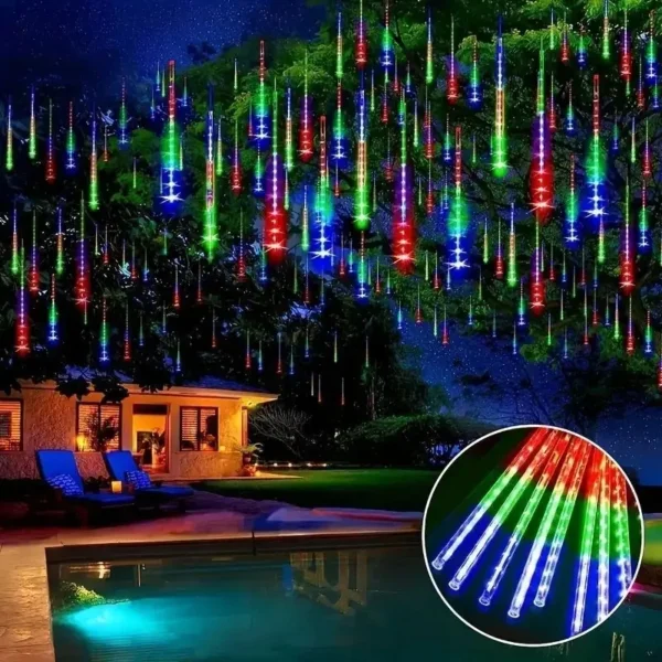 Luces Led Lluvia Meteoro 3mt X8 Tubos 220v Interconectable