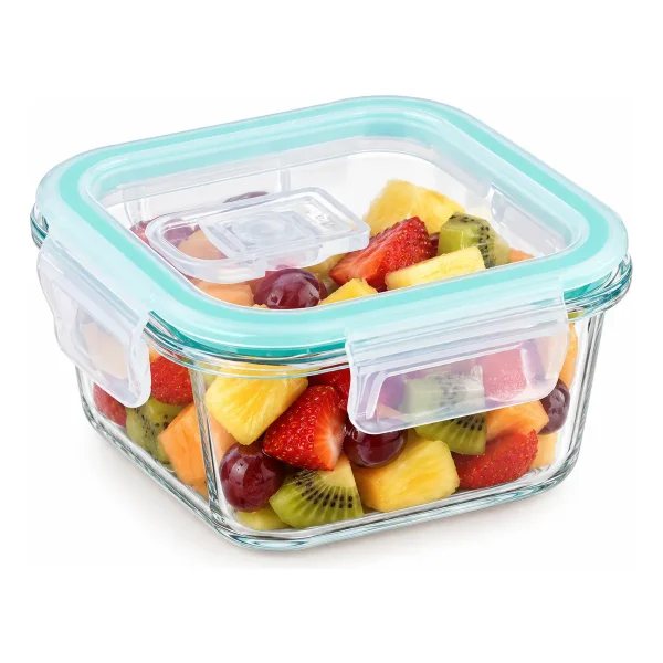 Taper De Vidrio Hermético Microondas Horno Freezer 390ml Transparente
