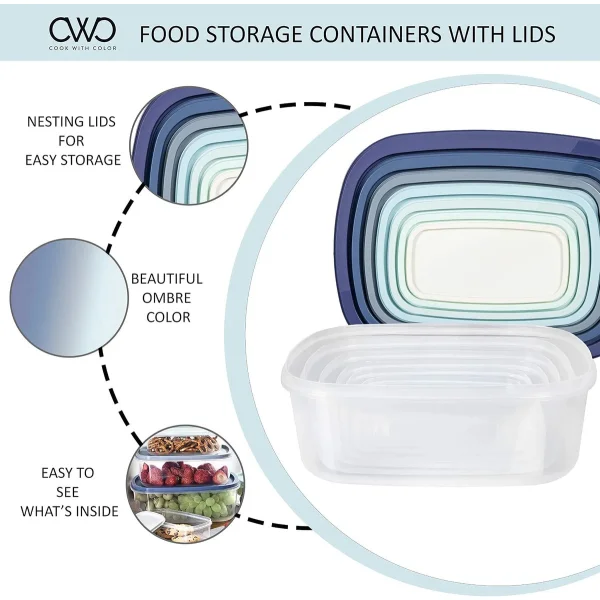 Set X7 Tapers Contenedores Alimentos Heladera Freezer Transparente
