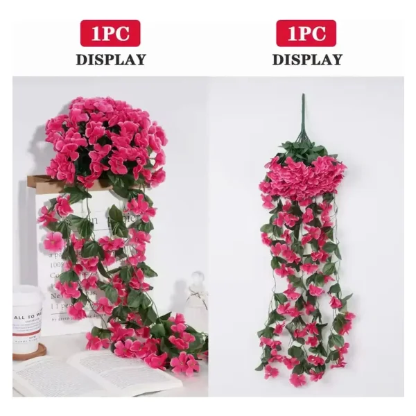 Ramo Flor Planta Colgante Pack X2 Jardin Artificial Interior Rojo