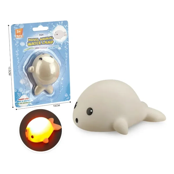 Juguete Bañera Bebé Animales Luz Led Juego Ducha Baño Niños Lobo Marino