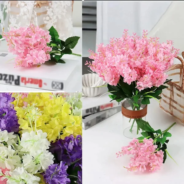 Ramo Alverjillas Flores Artificiales Jacintos Decoracion X4