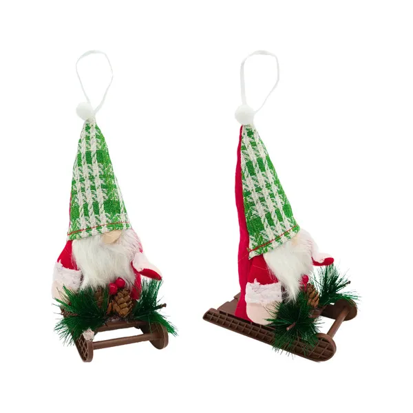 Adornos Navideños Gnomo Con Trineo Colgante Arbol De Navidad
