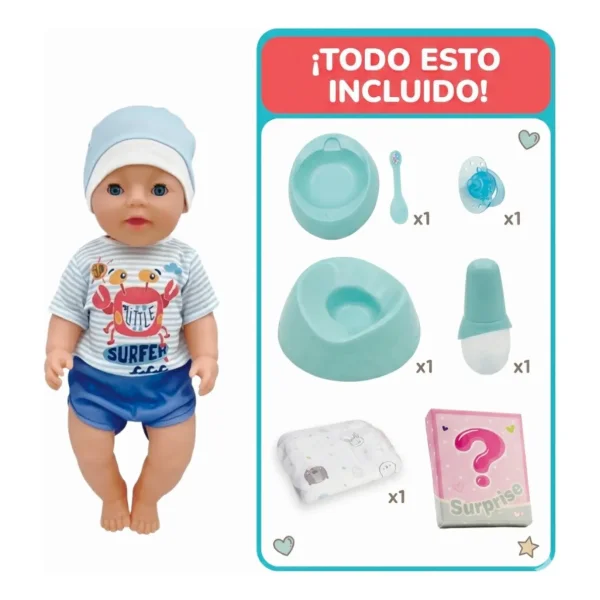 Bebote Bebé Toma Y Hace Pis 45cm Juguete Con Accesorios