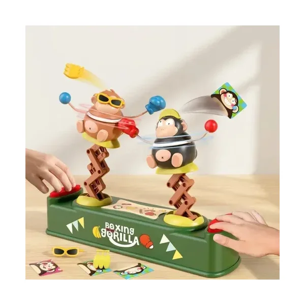 Juego De Mesa Boxeo Muñecos Monos Resorte Ring Juguete Niños