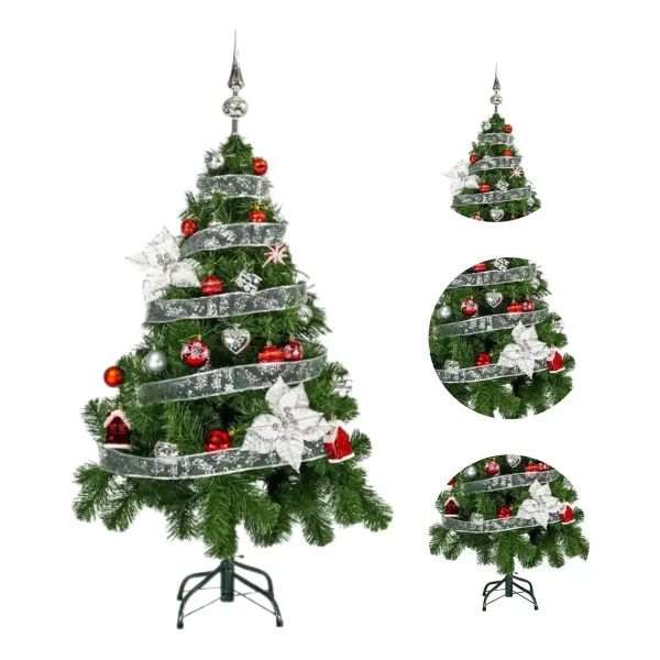  Arbol De Navidad Tronador Lujo 1,20mts Con Adornos Kit X30