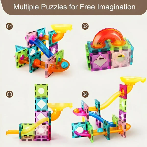 Bloques Magneticos 47 Piezas Laberinto De Bolitas Para Armar Multicolor