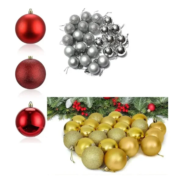 Adornos Navideños Tubo Bolas De Navidad 4cm X90 Unidades