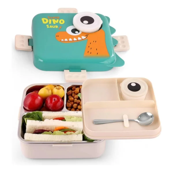 Lunchera Infantil Dinosaurio Escolar Jardin Vianda Infantil Verde