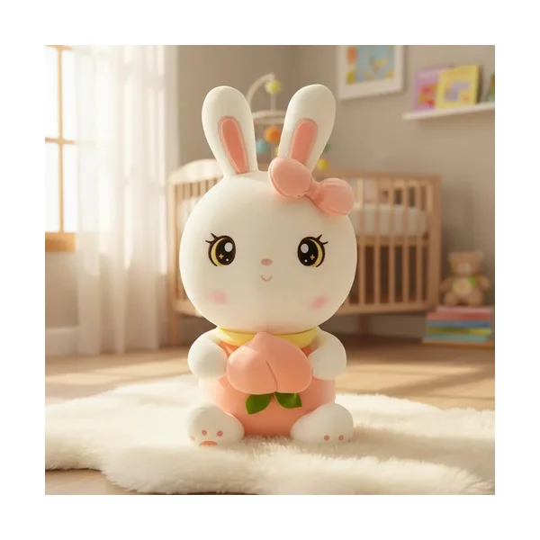 Peluche Conejo 34cm Muñeco Infantil Super Suave Rosa Blanco