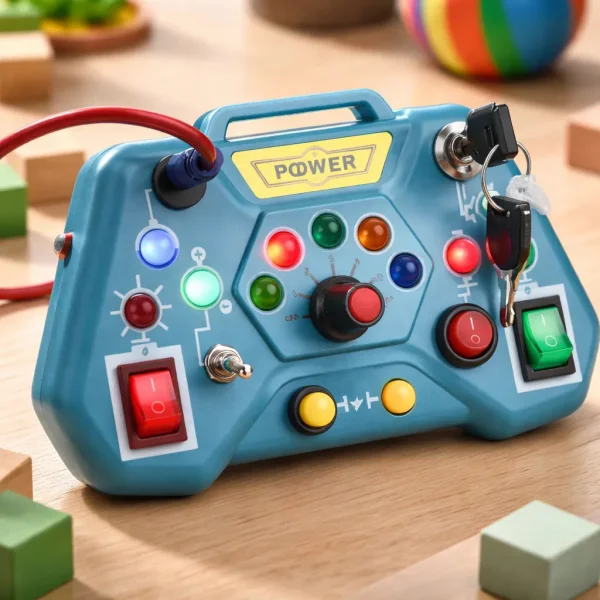 Tablero Sensorial Montessori Luces Led Botones Juguete Niños Azul