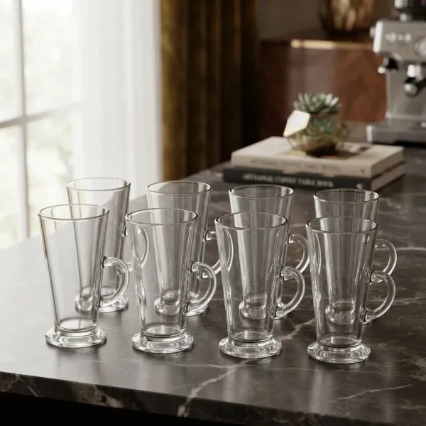Set X6 Unidades Jarros Submarino Cafe Vaso Vidrio 280ml Transparente
