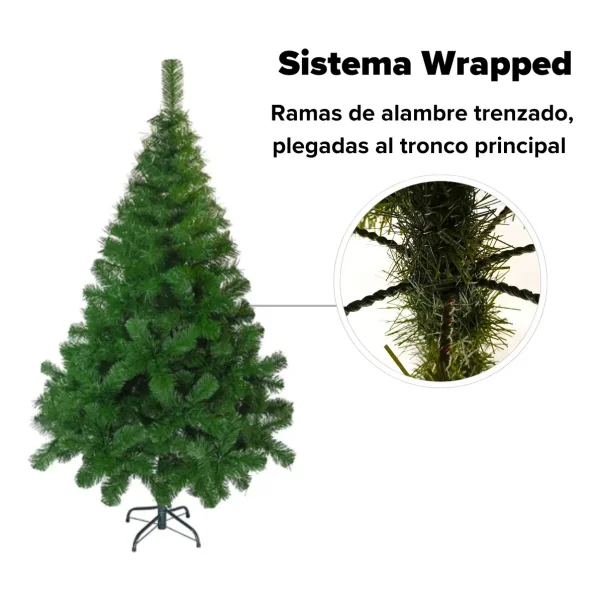 Arbol Navidad Tronador Verde 1,20mts + Kit 30 Rojo Oro