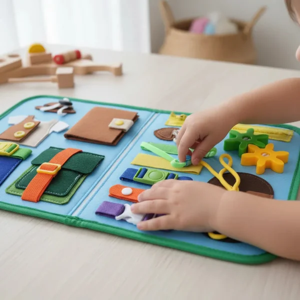 Valija Sensorial Tablero De Actividades Montessori Niños Multicolor