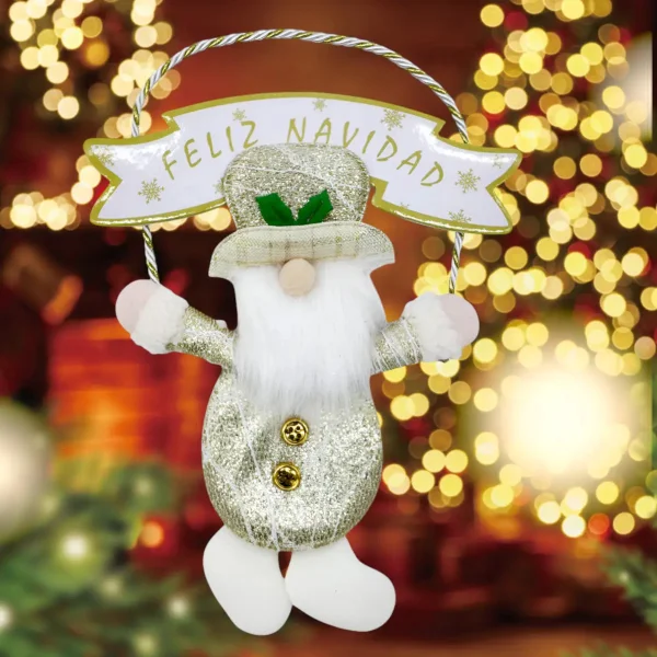 Adorno Papa Noel Colgante Decoracion Navideña Dorado Papa Noel Colgante