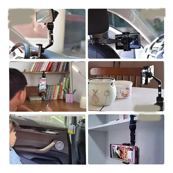 Soporte Celular Espejo Retrovisor Auto Giratorio 360°