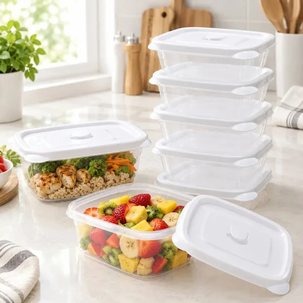 Set X8 Tapers Contenedores Organizador Alimentos Plastico Transparente