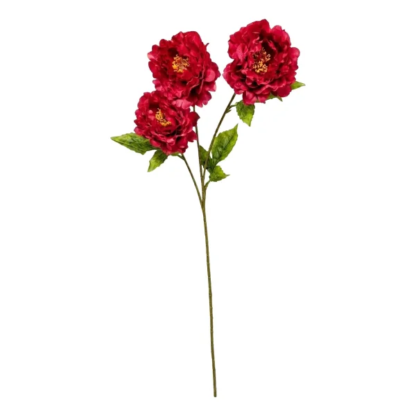 Vara Peonias Artificiales 70cm Flores Grandes Deco Pack X6 Rosa