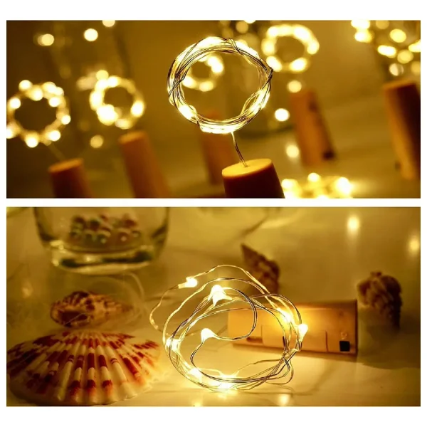 Tira De Luces Alambre Led 3mt Corcho X10u Botella Decoracion