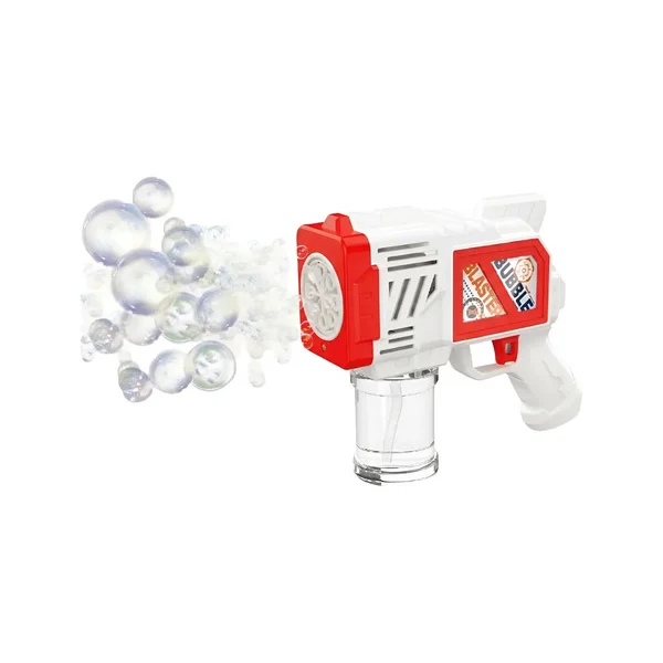 Burbujero Automático Pistola Lanzador Burbujas Luz Led Niños Rojo