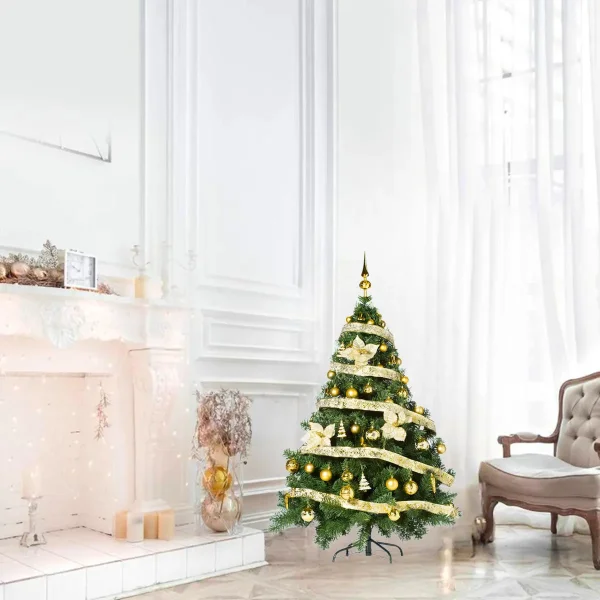 Arbol Navidad Montañes Deluxe 1.30mts Decoración Oro