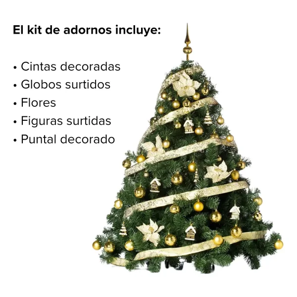 Arbol de Navidad Extra Lujo Patagonia 1,50mts Con Adornos X60