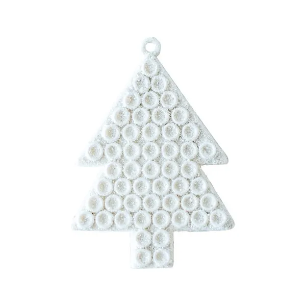 Adorno Para El Arbol De Navidad Arbolito Blanco 7cm X3u