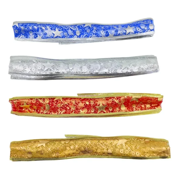 Cintas Navideñas Adornos Decoración Navidad 4cm 2,7mts