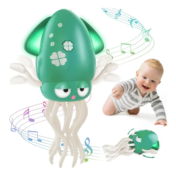 Pulpo Calamar Bailarín Juguete Bebé Niños Luz Musica Usb Verde
