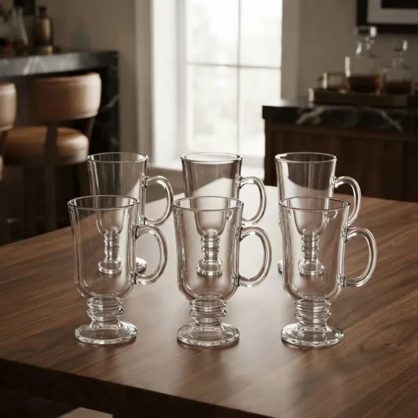 Set X6 Unidades Jarros Submarino Cafe Vaso Vidrio 227ml Transparente Submarino