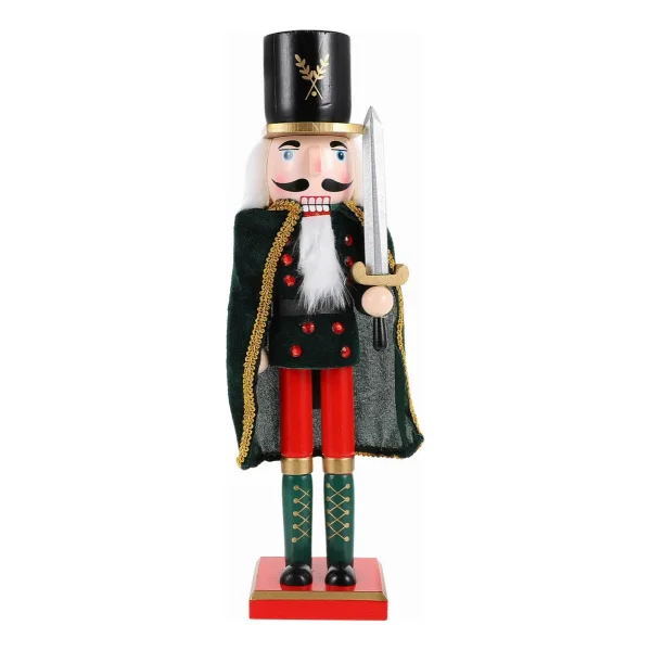 Cascanueces Soldado 38 Cm De Madera Adorno Navideño Negro