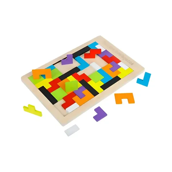 Rompecabezas Tetris Madera Infantil Marca Expreso Polar 27x17.8cm