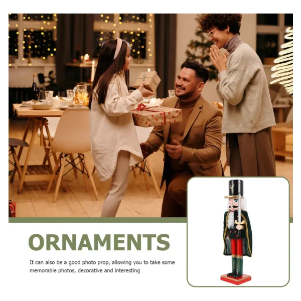 Cascanueces Soldado 38 Cm De Madera Adorno Navideño Negro
