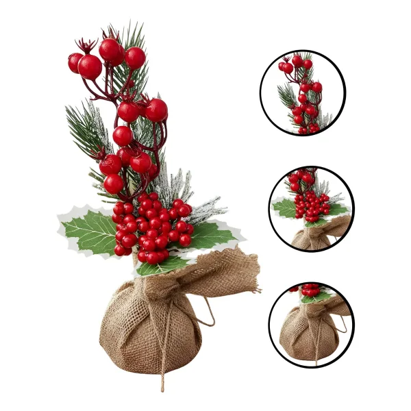 Arbol De Navidad Mini Pino Navideño De Mesa Decorado 28cm Verde Mini Pino Navideño