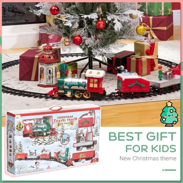 Pista Tren Navideño Xl Luz Y Sonido Locomotora Gigante