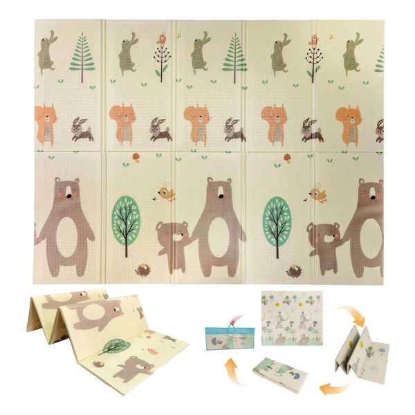Alfombra Antigolpes Reversible Bebe Plegable 120x180cm
