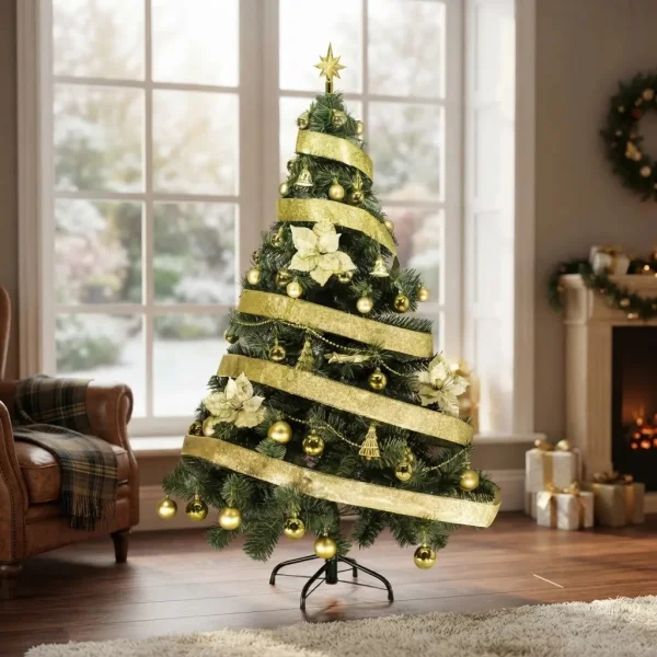 Arbol De Navidad Tronador Lujo 1,50mts Con Adornos Kit X40