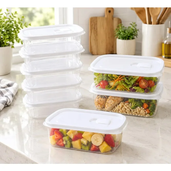 Set X8 Tapers Contenedores Organizador Alimentos Plastico Transparente