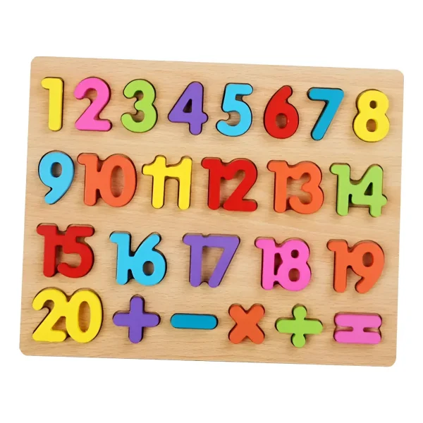 Juego Encastre Madera Números 1 Al 20 Juguete Didáctico Multicolor