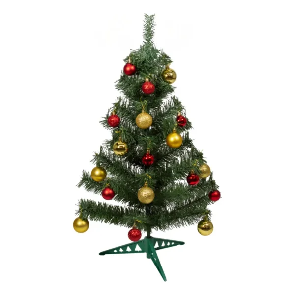 Arbol De Navidad Decorado Arbolito 90cm Pino Carioca Color Rojo/oro