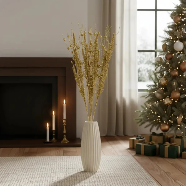 Ramas Espiga Decoración Navideña Adorno Navidad 72cm Pack X5 Dorado Ramas Espiga