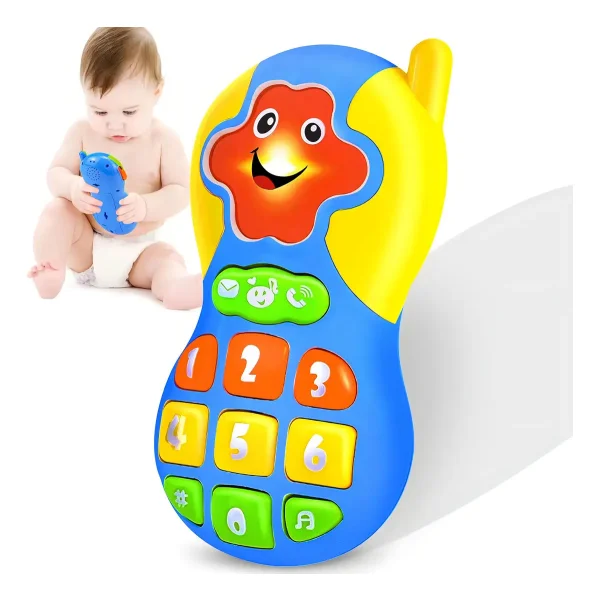 Telefono Juguete Celular Sonidos Luces Y Melodias Para Bebe Color Blanco