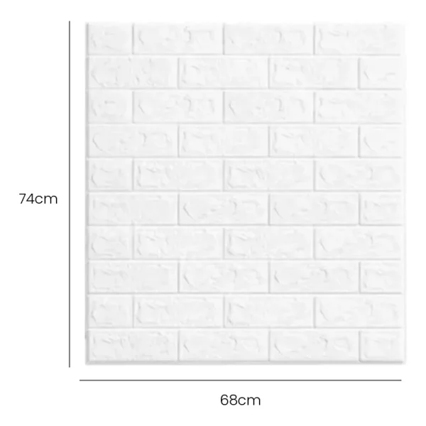 Placas Autoadhesivas Decorativas Pared Ladrillo 3d Pack X10 Blanco